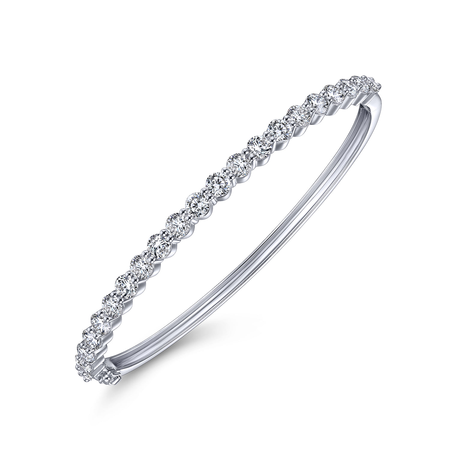 Diamond Bangle in 14K White Gold, photograph 2