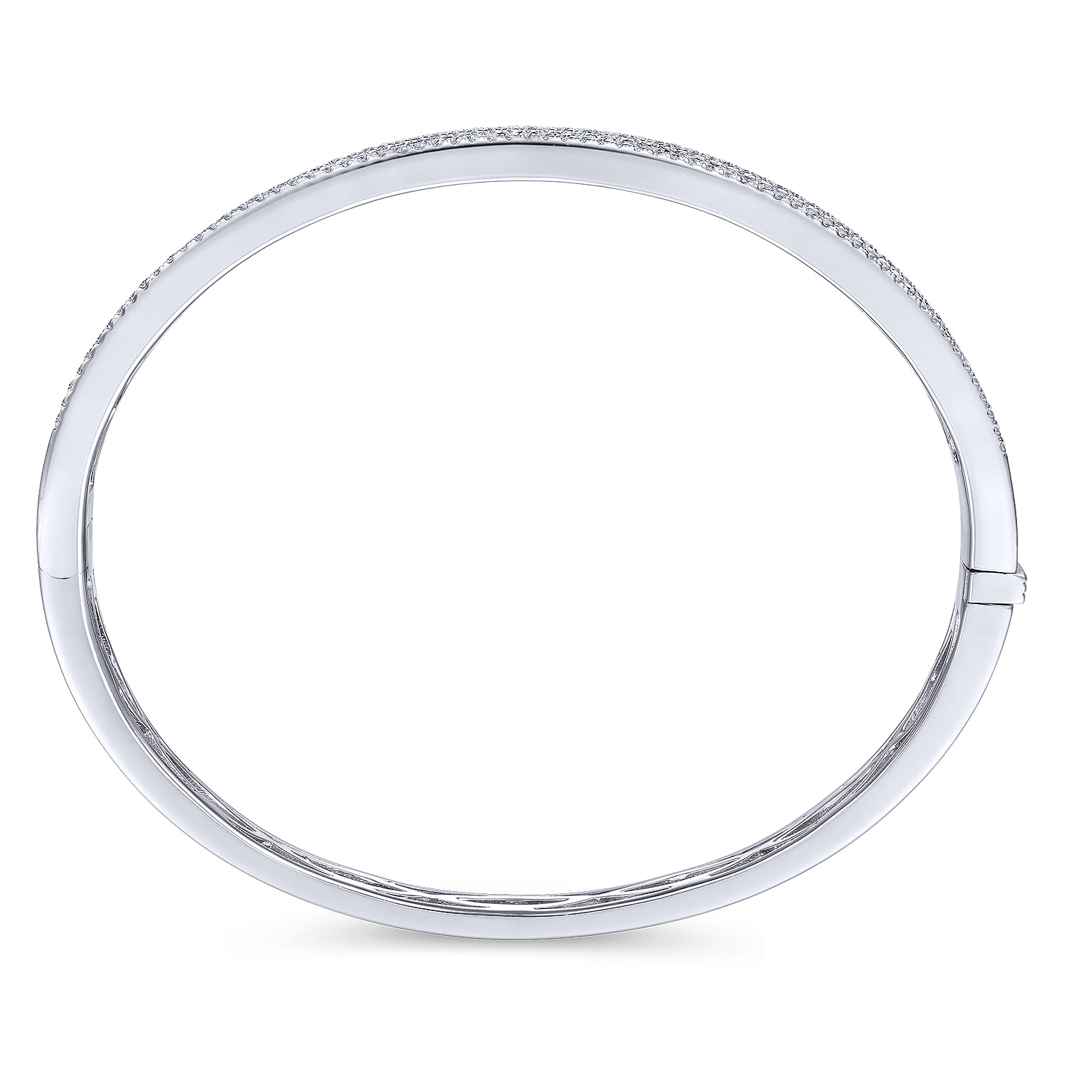 Four Row Diamond Bangle in 14K White Gold, photograph 3