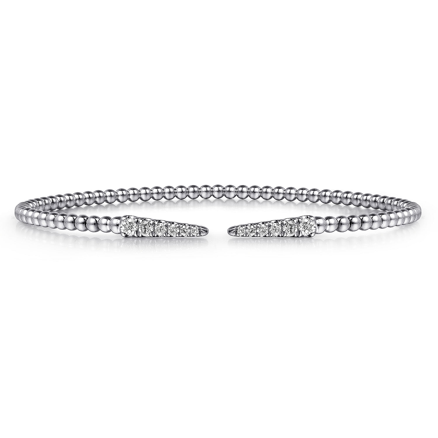 14K White Gold Bujukan Diamond Spikes Split Bangle @ $1725