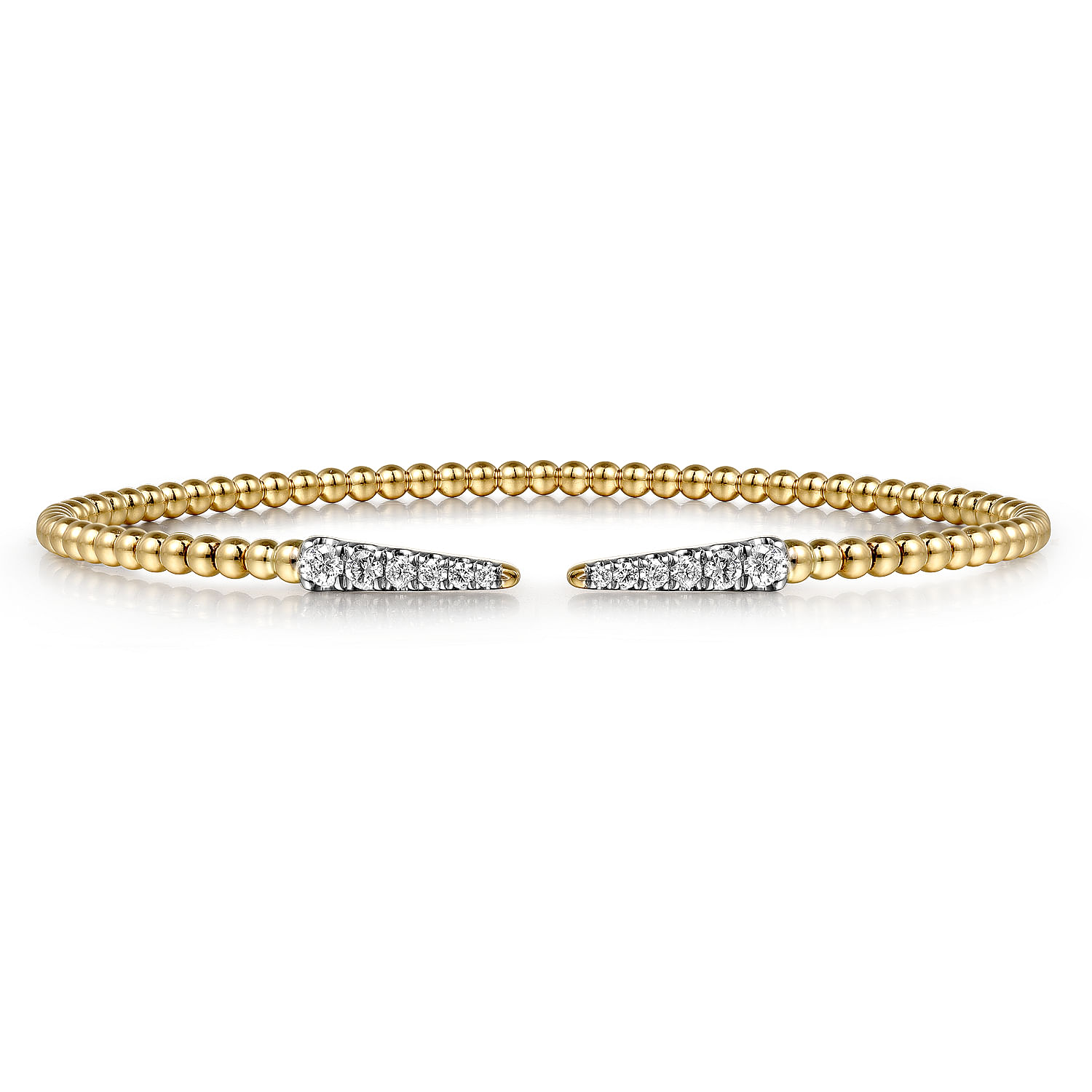 14K Yellow Gold Bujukan Diamond Spikes Split Bangle @ $1725