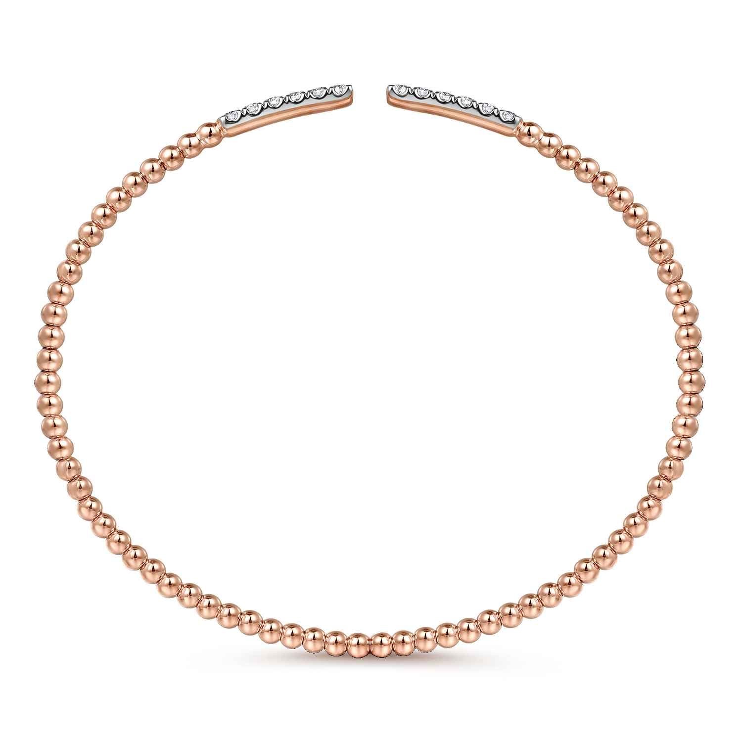 Bujukan Diamond Bars Bangle in 14K Rose Gold, photograph 3