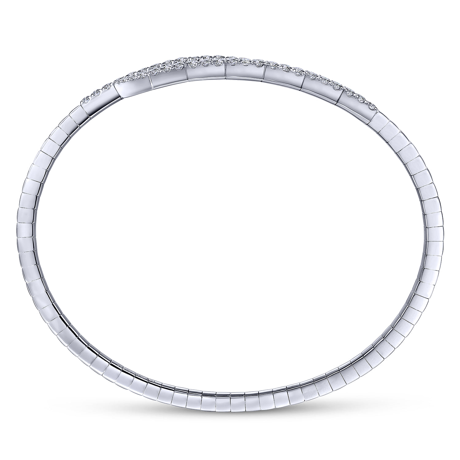 Diamond Fashion Bangle in 14K White Gold, photograph 3