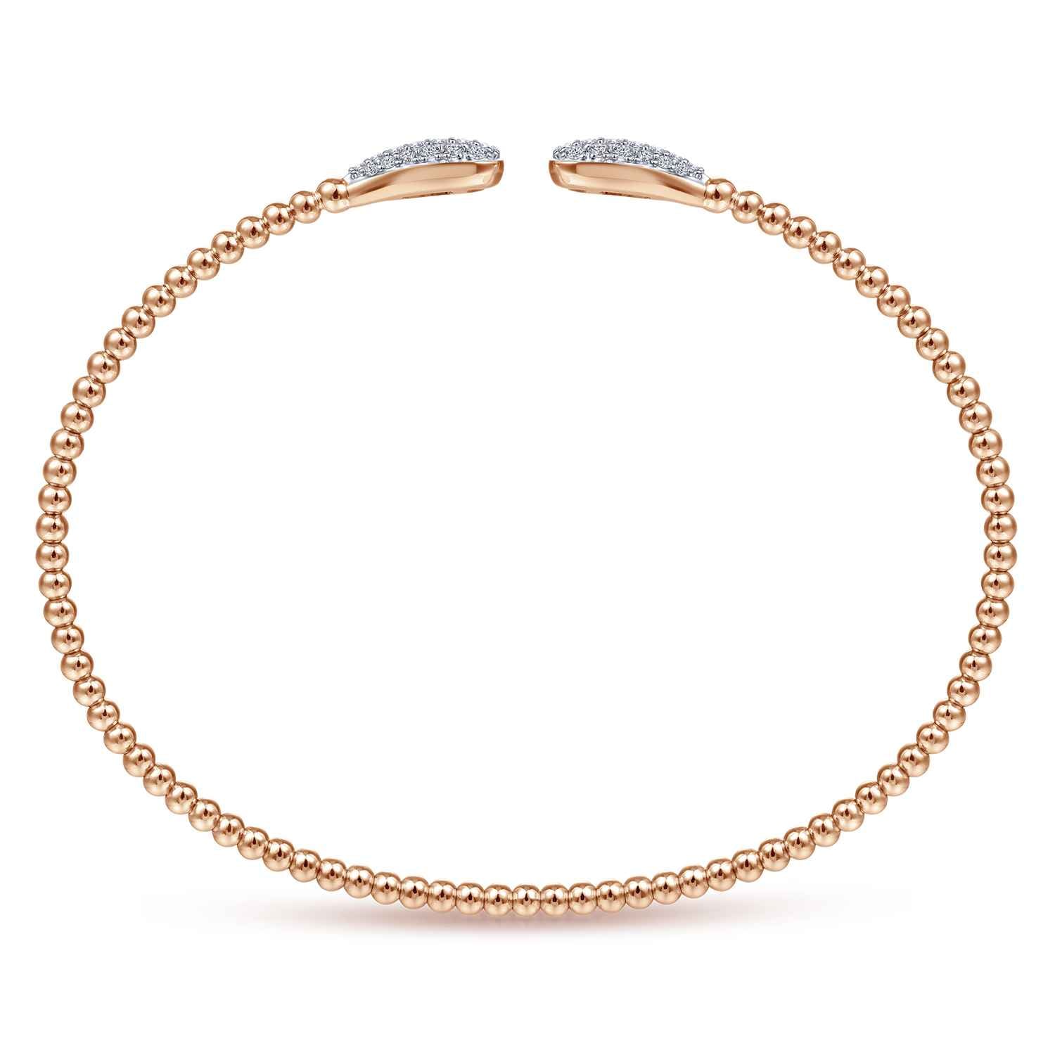 Bujukan Diamond Teardrops Bangle in 14K Rose Gold, photograph 3