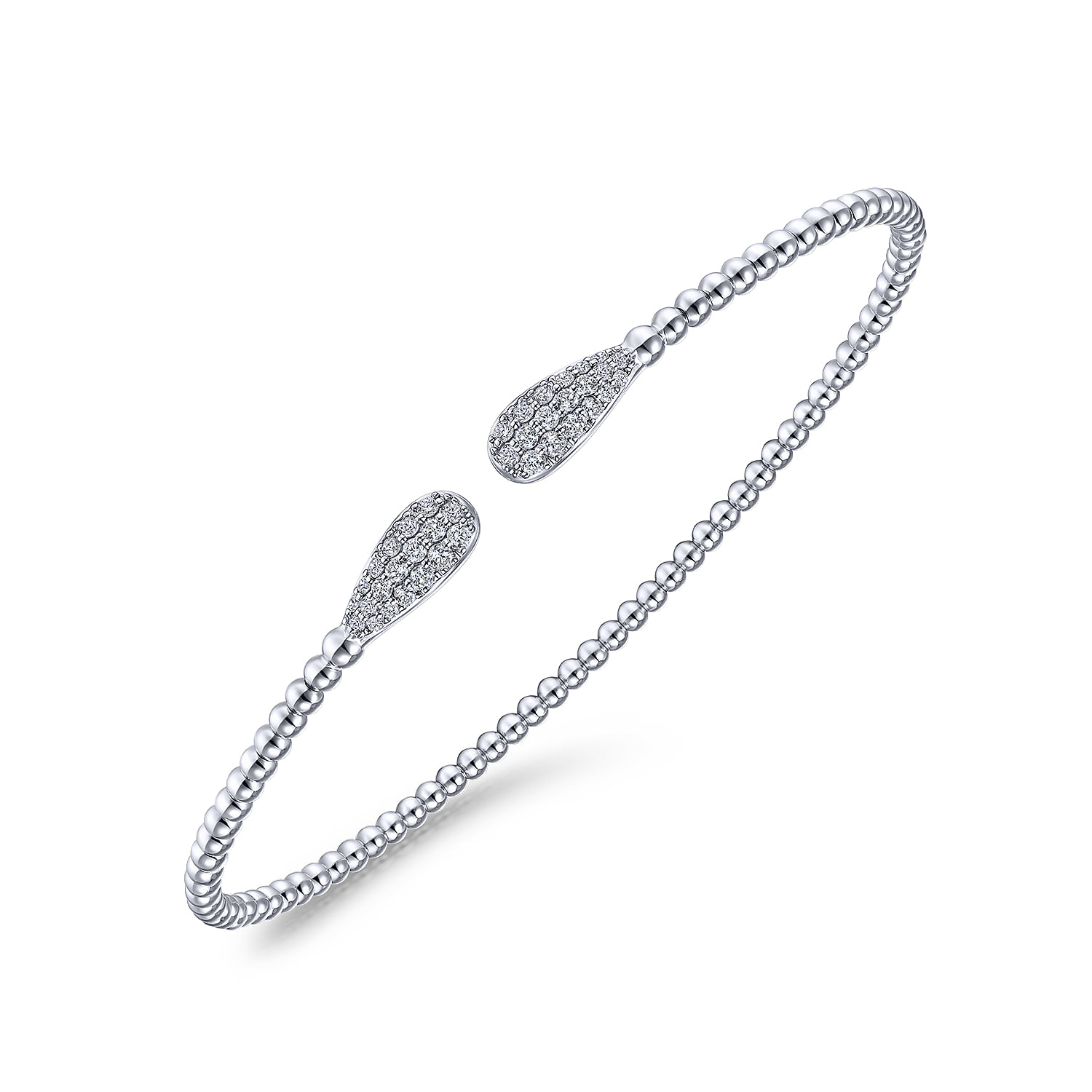 Bujukan Diamond Teardrops Bangle in 14K White Gold, photograph 2