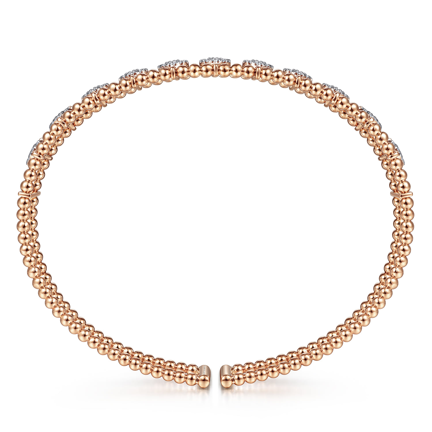 Bujukan Diamond Cuff Bangle in 14K Rose Gold, photograph 3