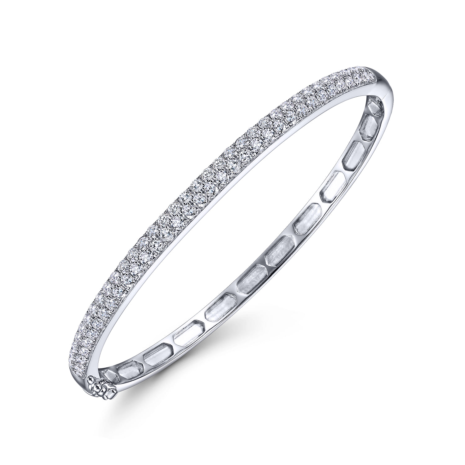 Diamond Pave Bangle in 14K White Gold, photograph 2