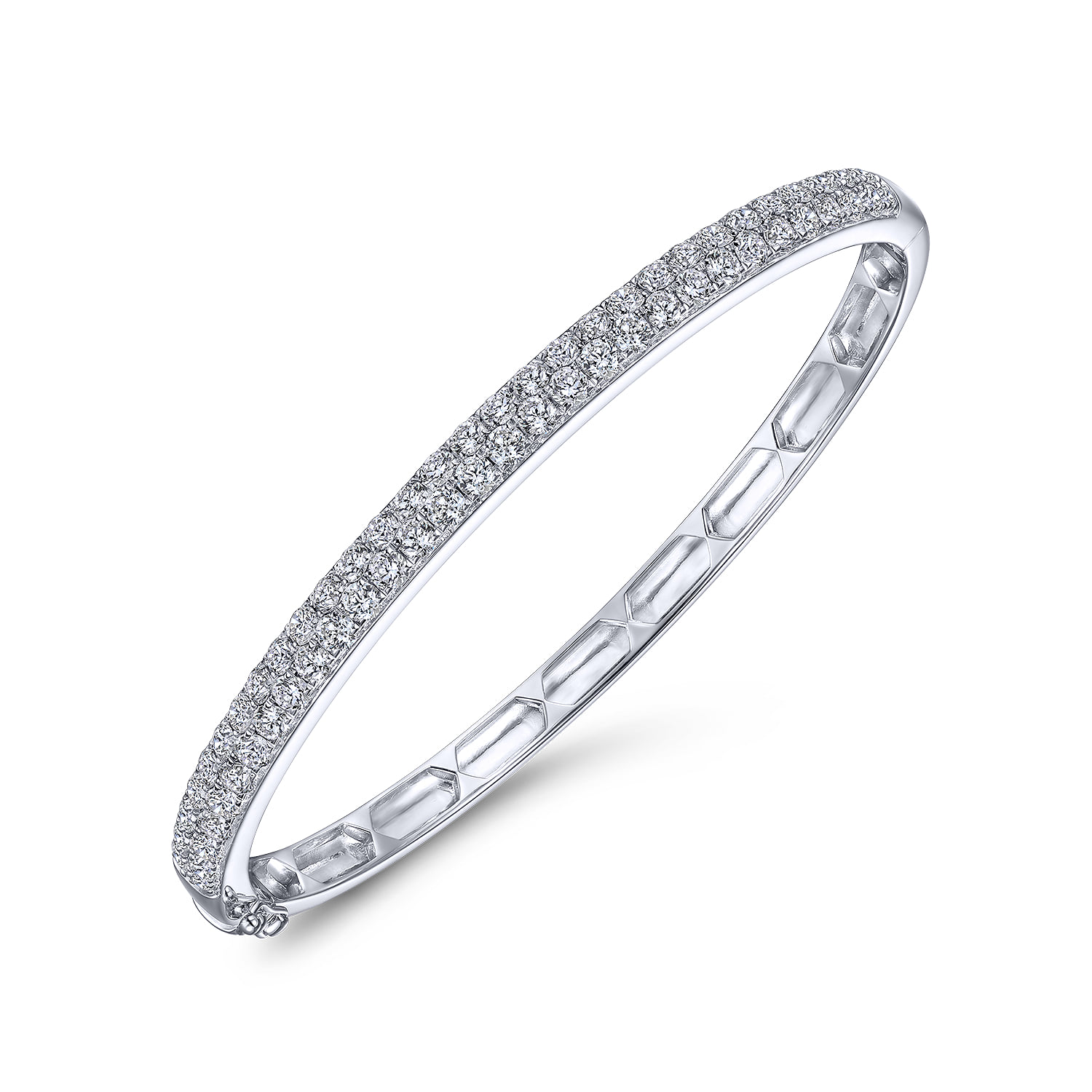 Diamond Pave Bangle in 14K White Gold, photograph 2