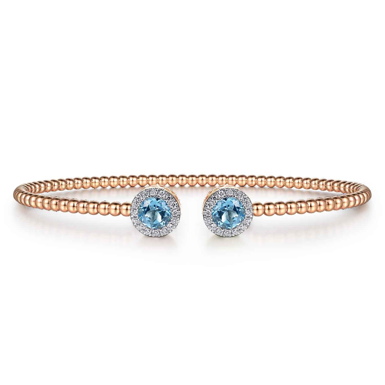 Bujukan Diamond Halo and Blue Topaz Bangle