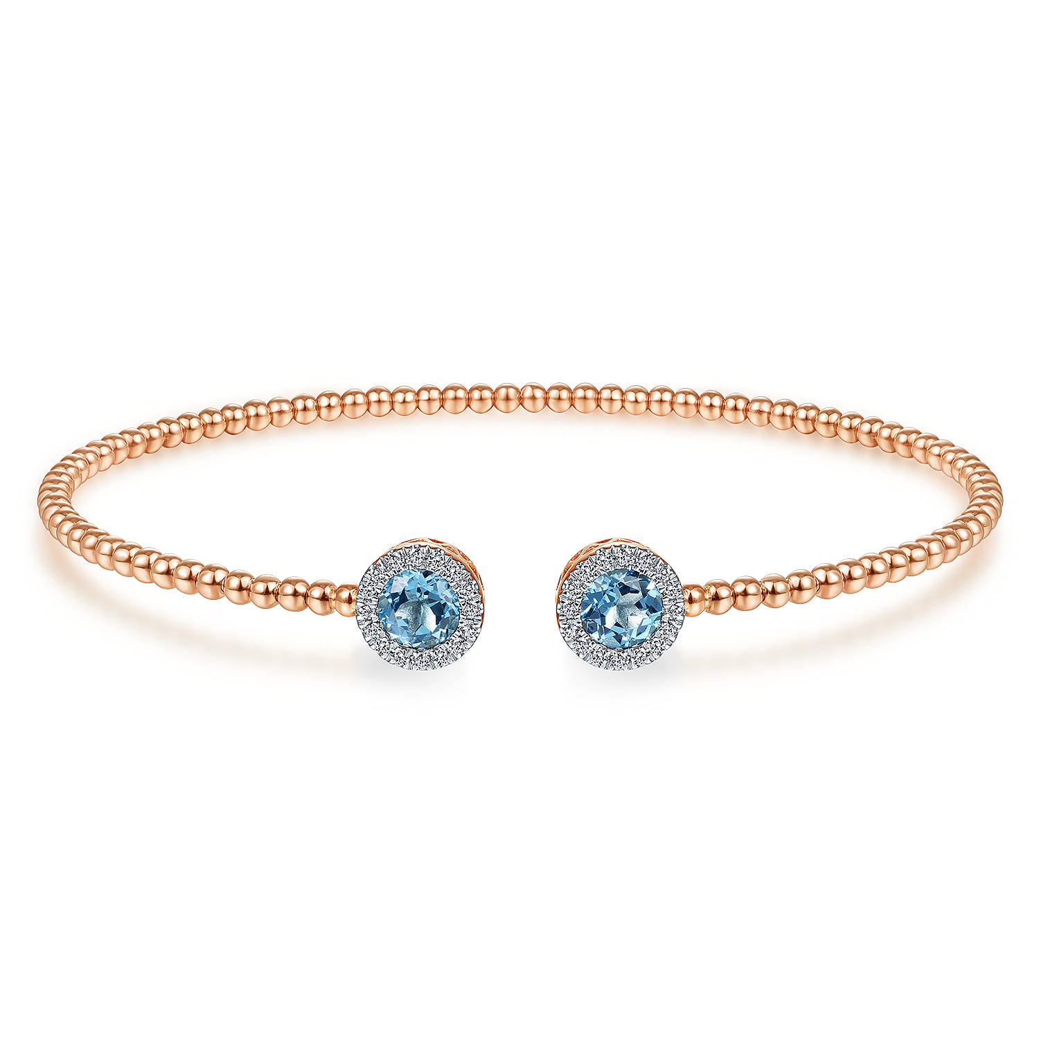 Bujukan Diamond Halo and Blue Topaz Bangle