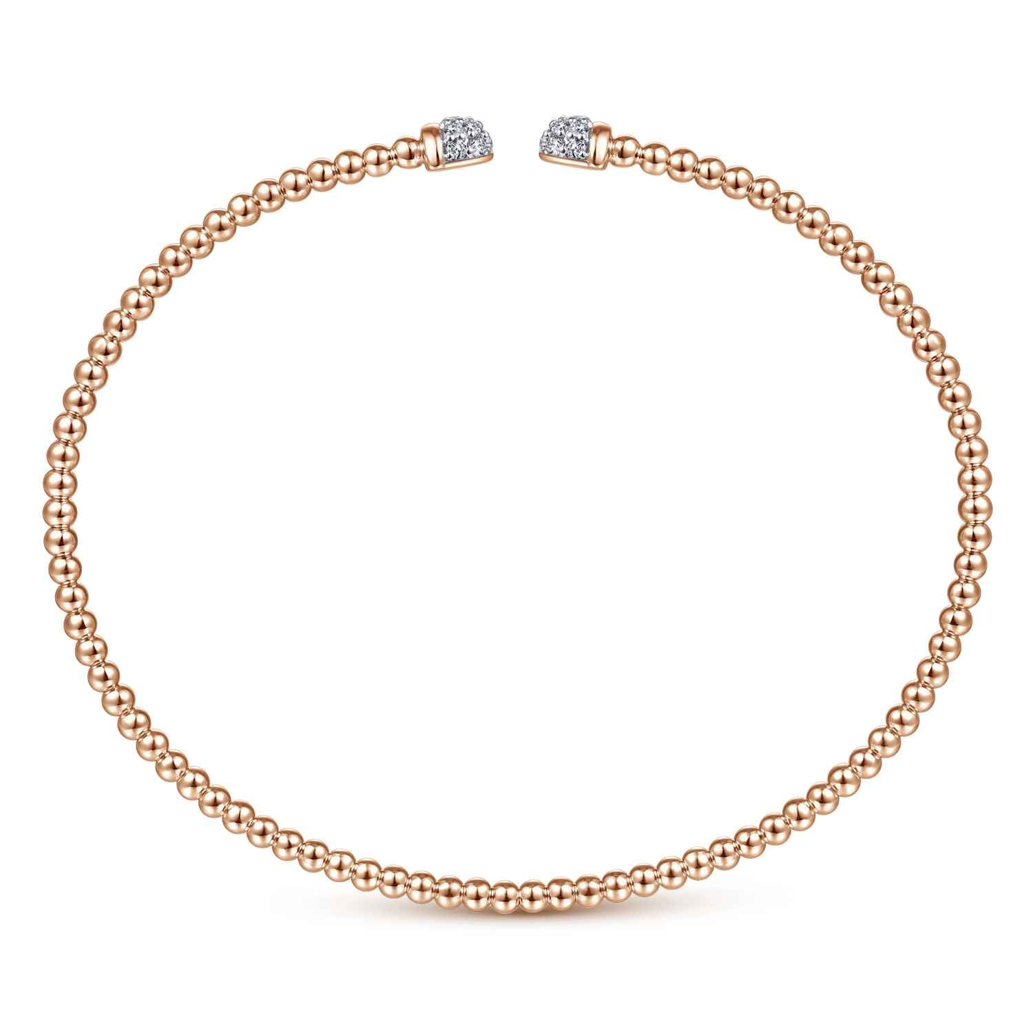 Bujukan Diamond Split Bangle in 14K Rose Gold, photograph 3