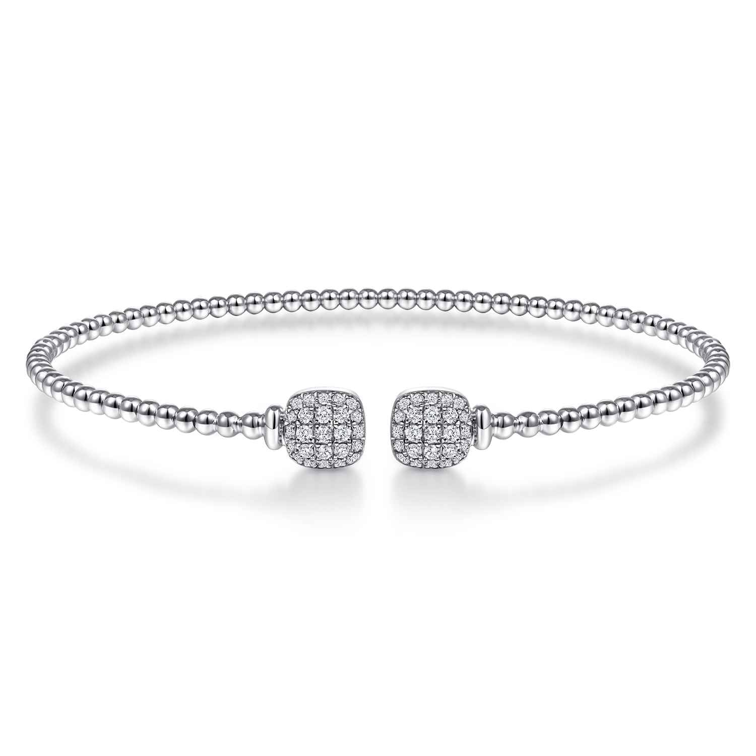 Bujukan Split Cuff Bracelet with Pave Diamond Squares