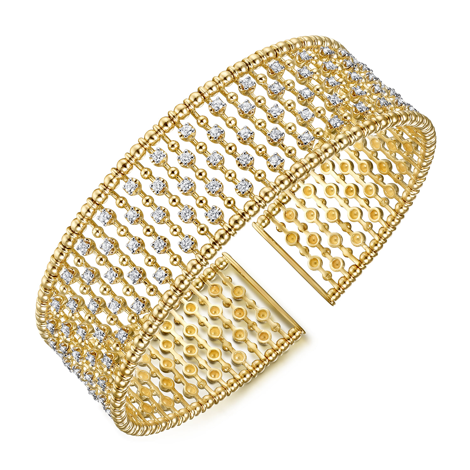 Diamond Bangle in 14K Yellow Gold, photograph 2