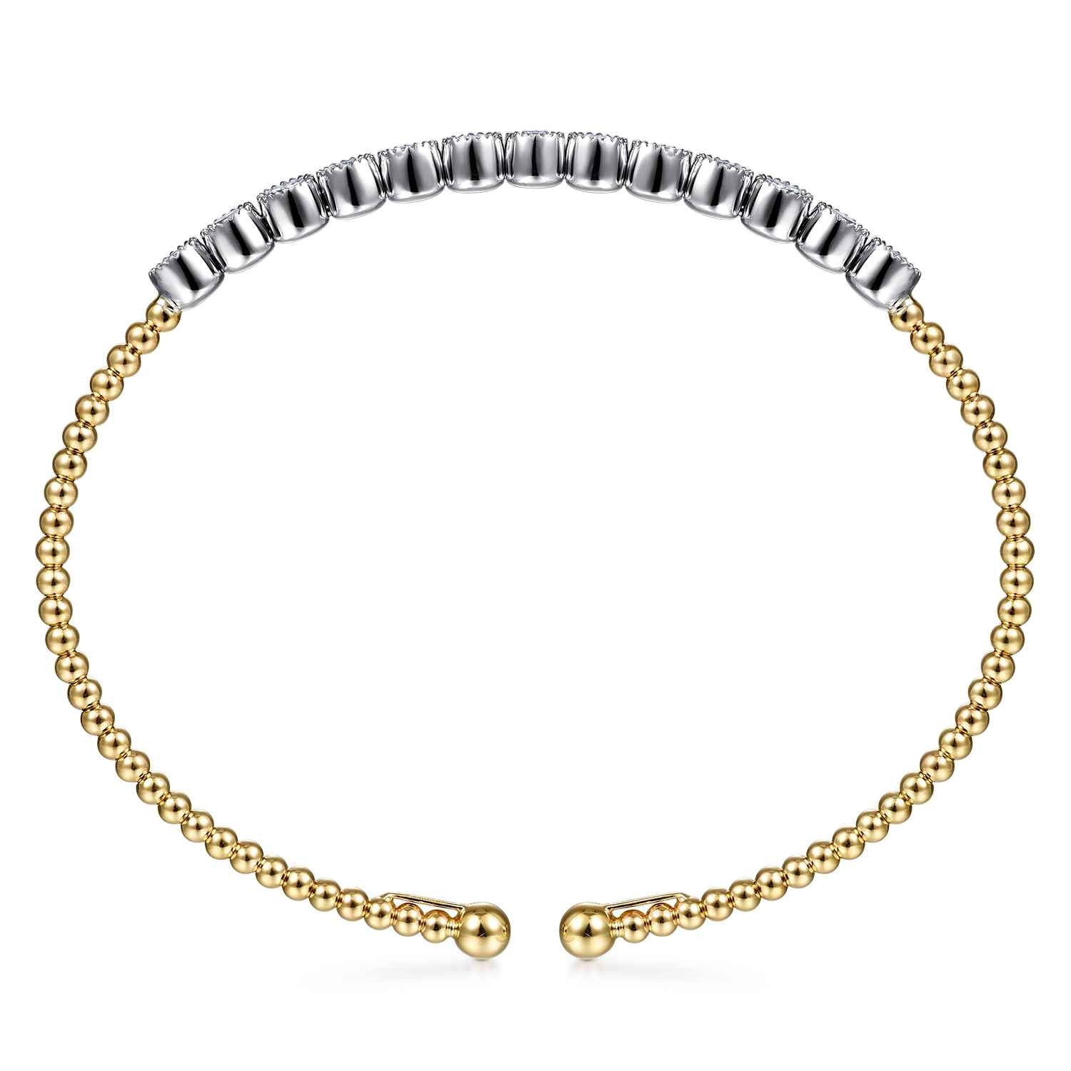 Diamond Bangle in 14K White/Yellow Gold, photograph 3