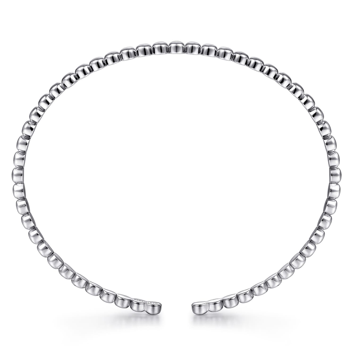 Beaded Cuff Bracelet in 14K White Gold, photograph 3