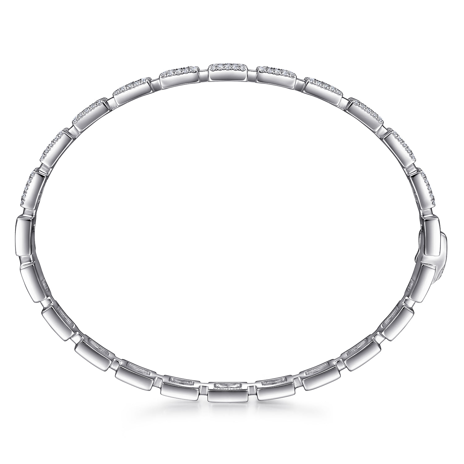 and Baguette Diamond Tennis Bracelet in 18K White Gold, photograph 3