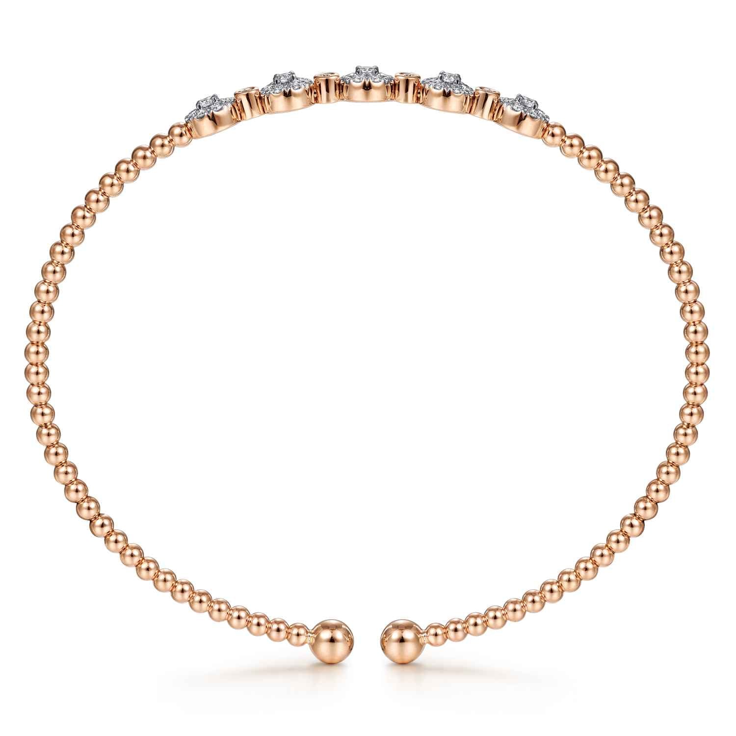 Bujukan Diamond Split Bangle in 14K Rose Gold, photograph 3