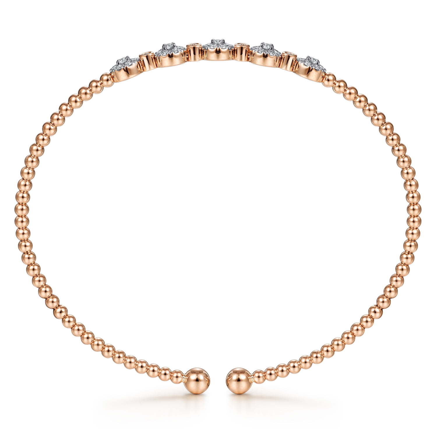 Bujukan Diamond Split Bangle in 14K Rose Gold, photograph 3