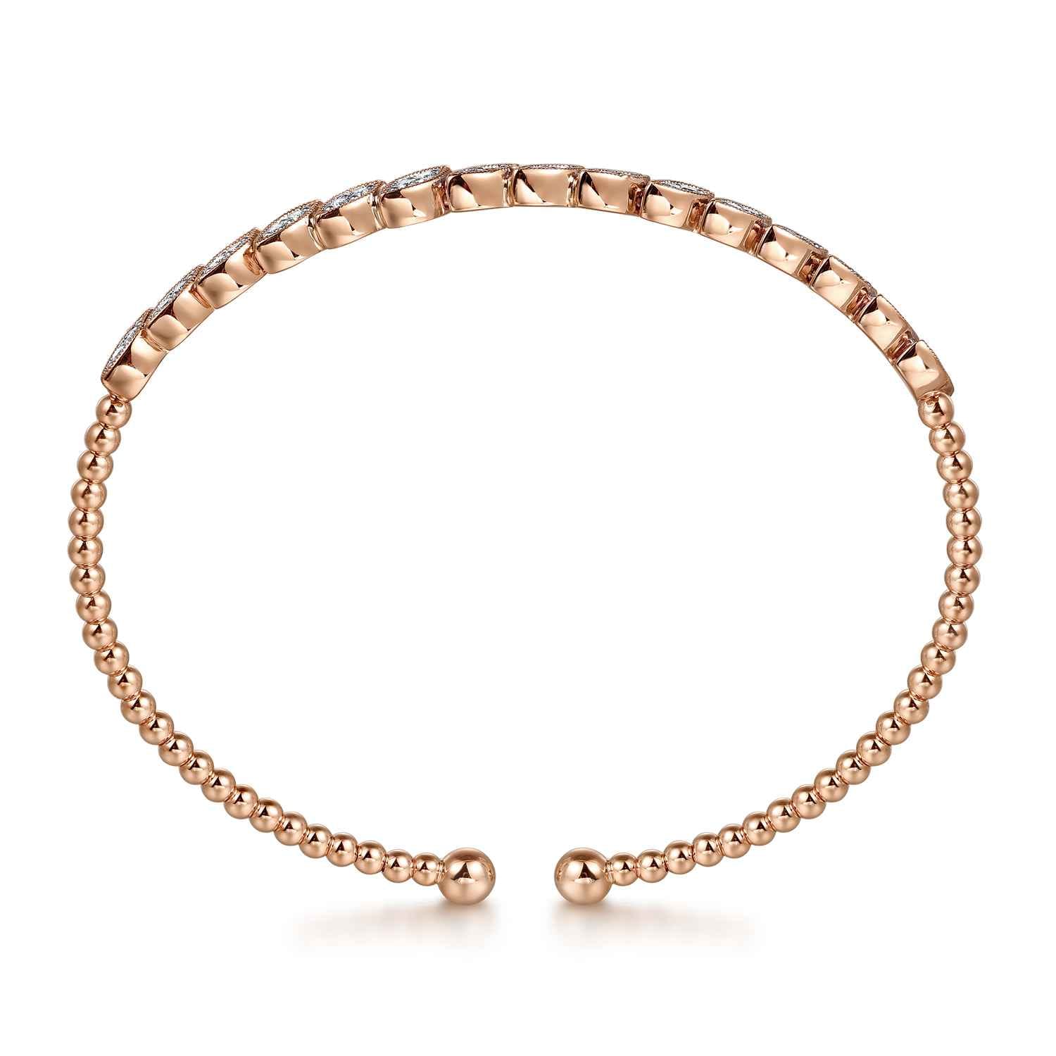 Diamond Bangle in 14K Rose Gold, photograph 3