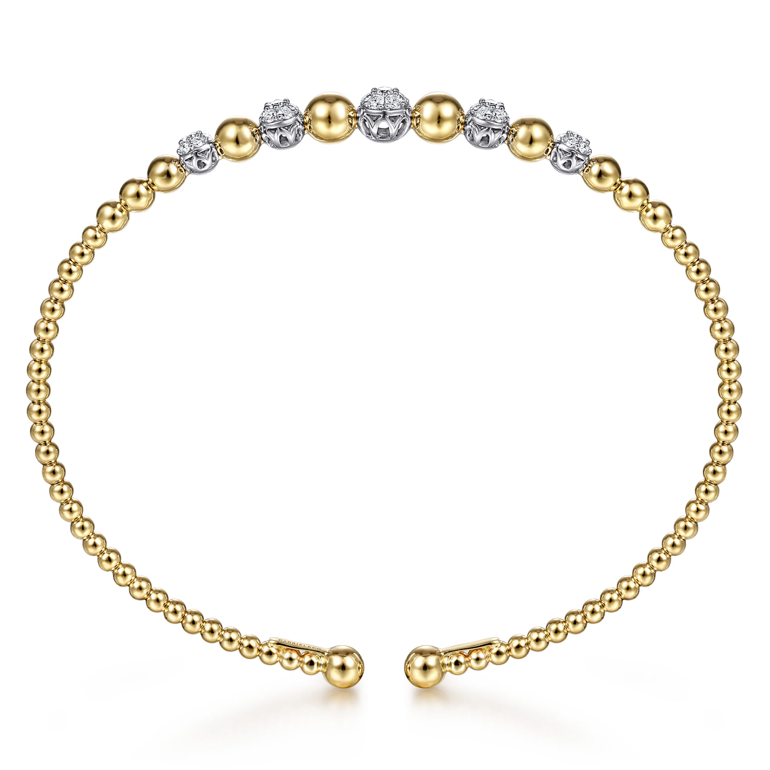 Bujukan Diamond Stations Bangle in 14K White/Yellow Gold, photograph 3