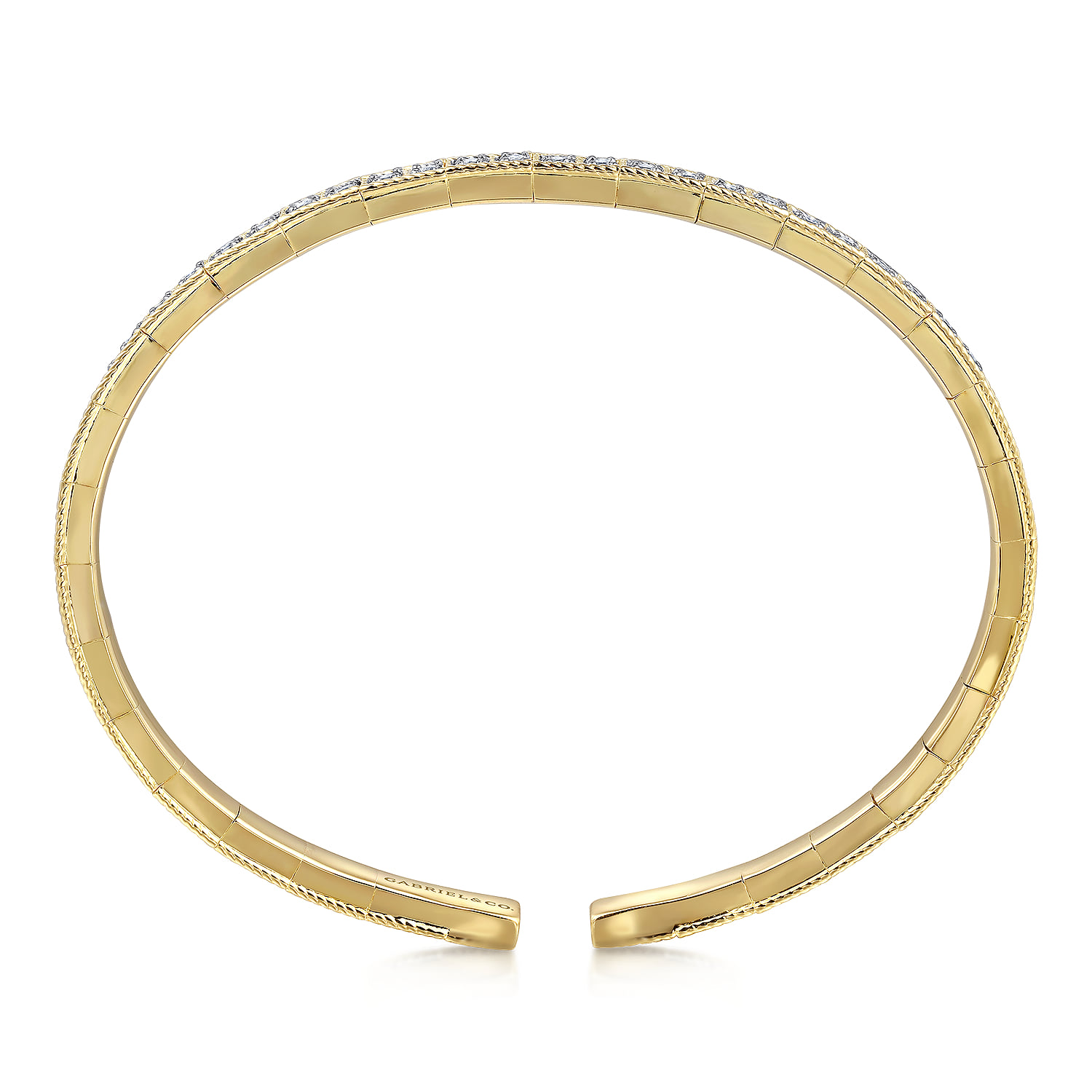 Diamond Bangle in 14K Yellow Gold, photograph 3
