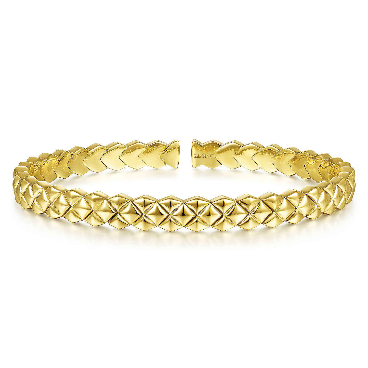 14k Yellow Gold Contemporary Bangle Bracelet. SKU: BG4380