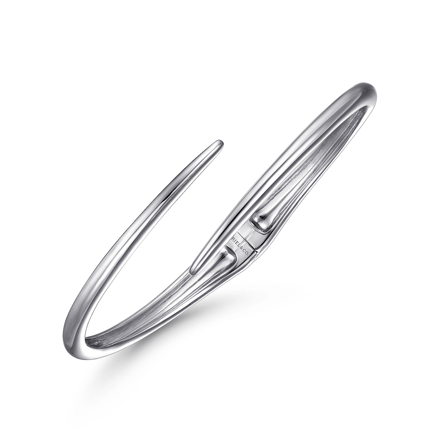 Bypass Hinged Cuff in Sterling Silver, photograph 2