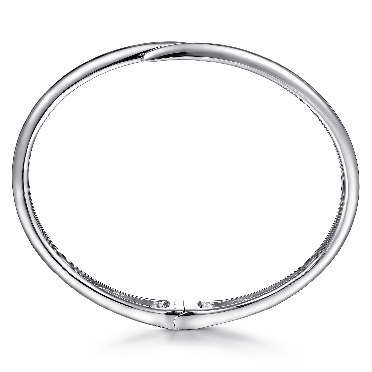 Bypass Hinged Cuff in Sterling Silver, photograph 3