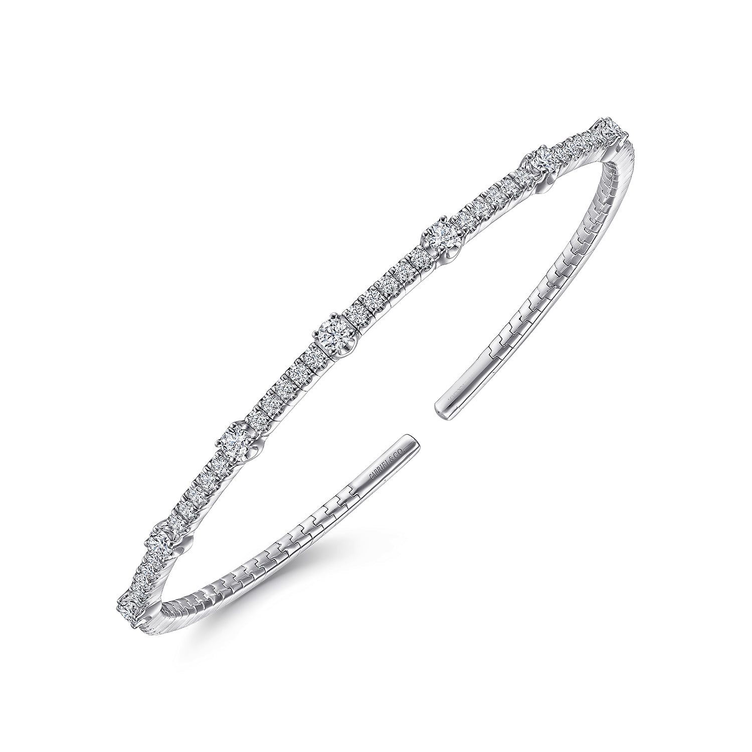 Diamond Bangle in 14K White Gold, photograph 2