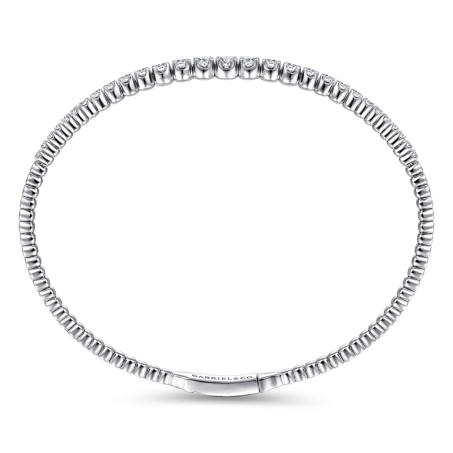 Diamond Bangle in 14K White Gold, photograph 3