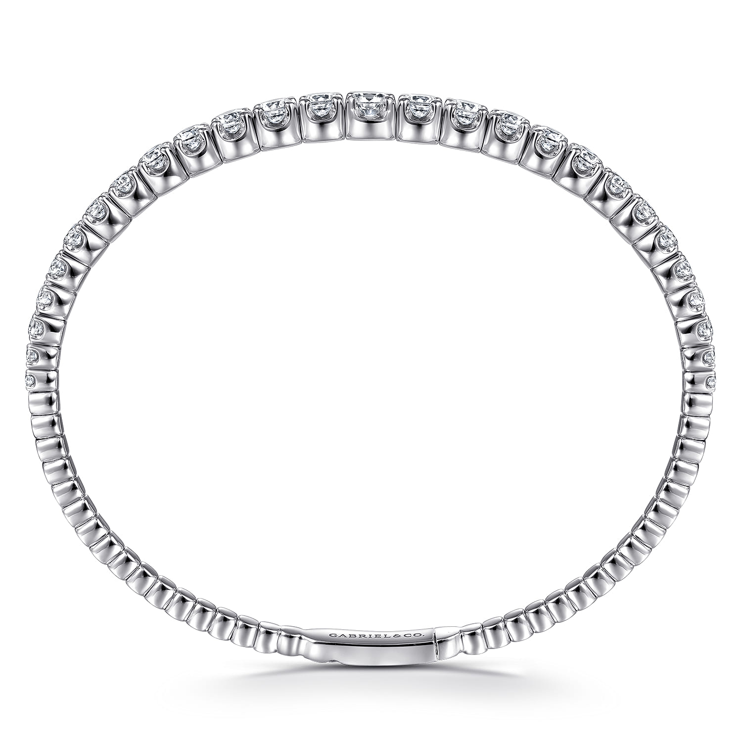 Graduating Diamond Bangle in 14K White Gold, photograph 3