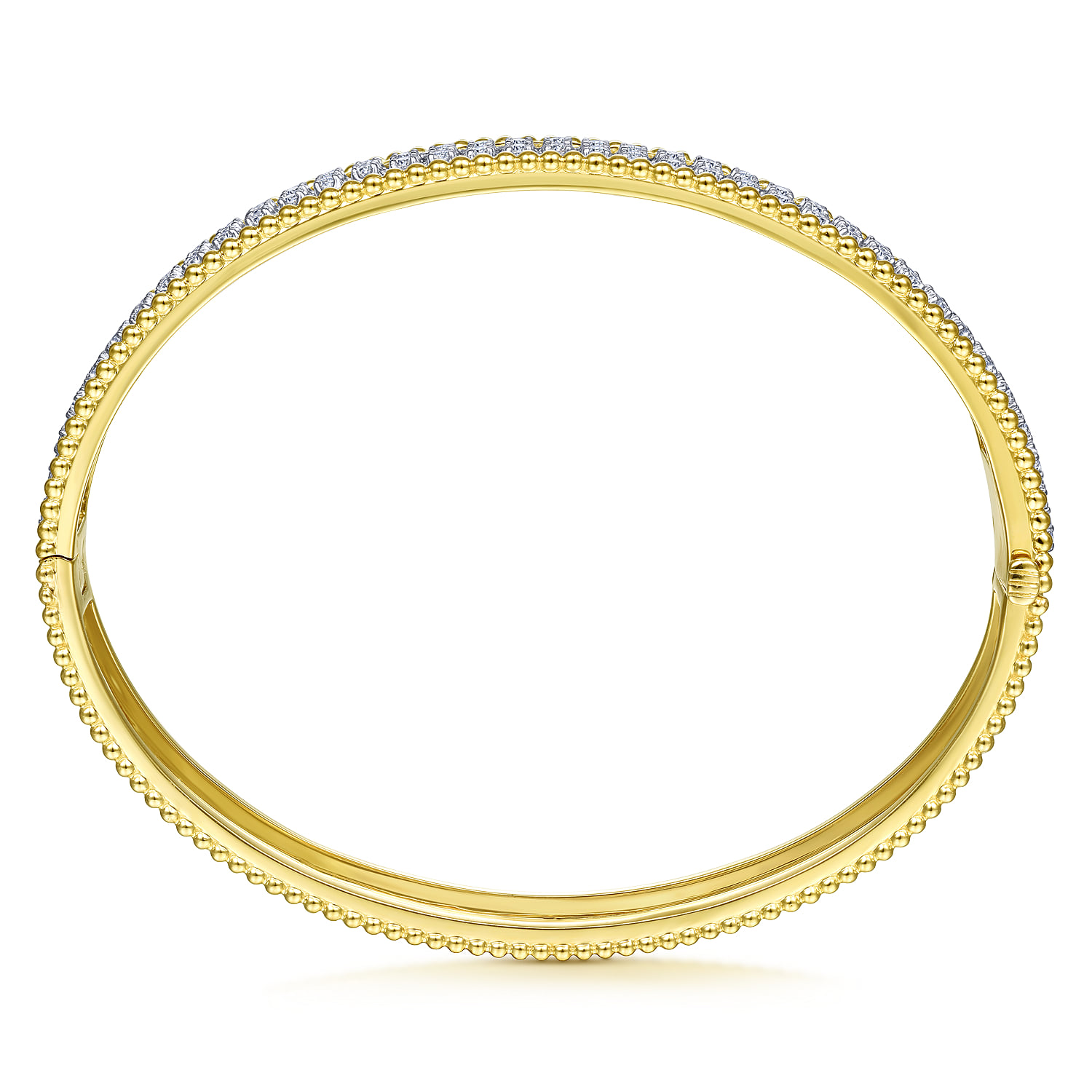 Hinged Diamond Bangle in 14K White/Yellow Gold, photograph 3