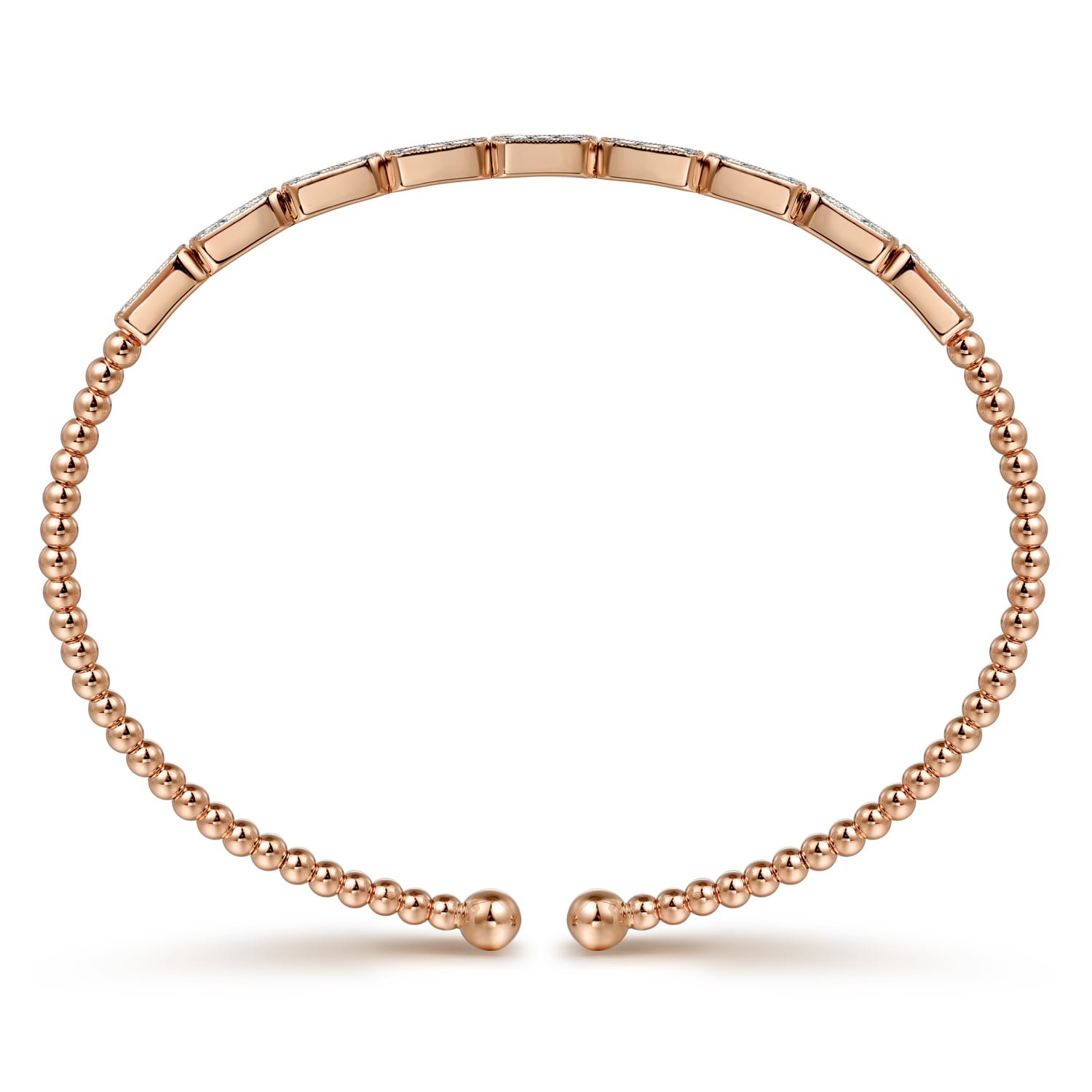 Diamond Bangle in 14K Rose Gold, photograph 3