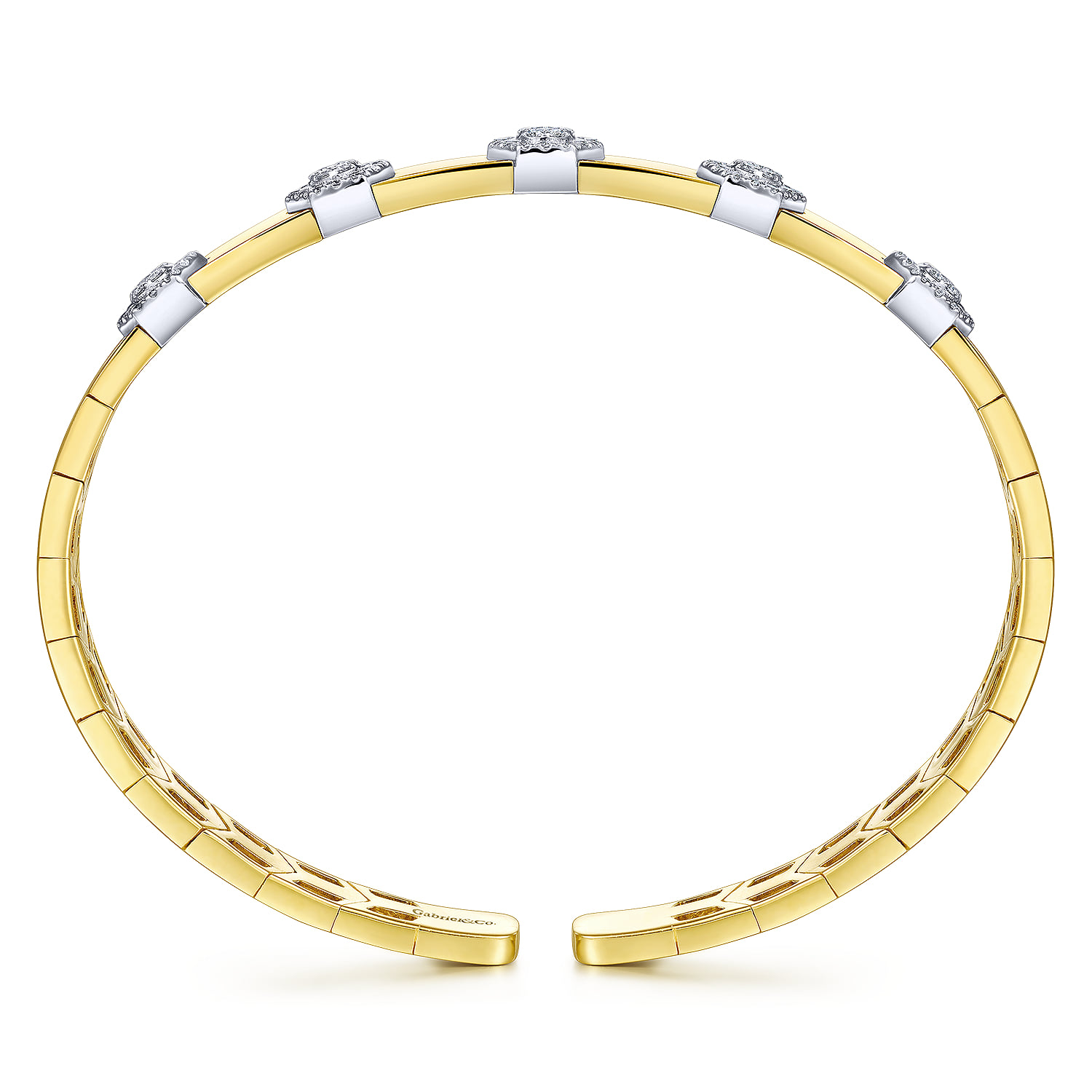 Diamond Bangle in 14K White/Yellow Gold, photograph 3
