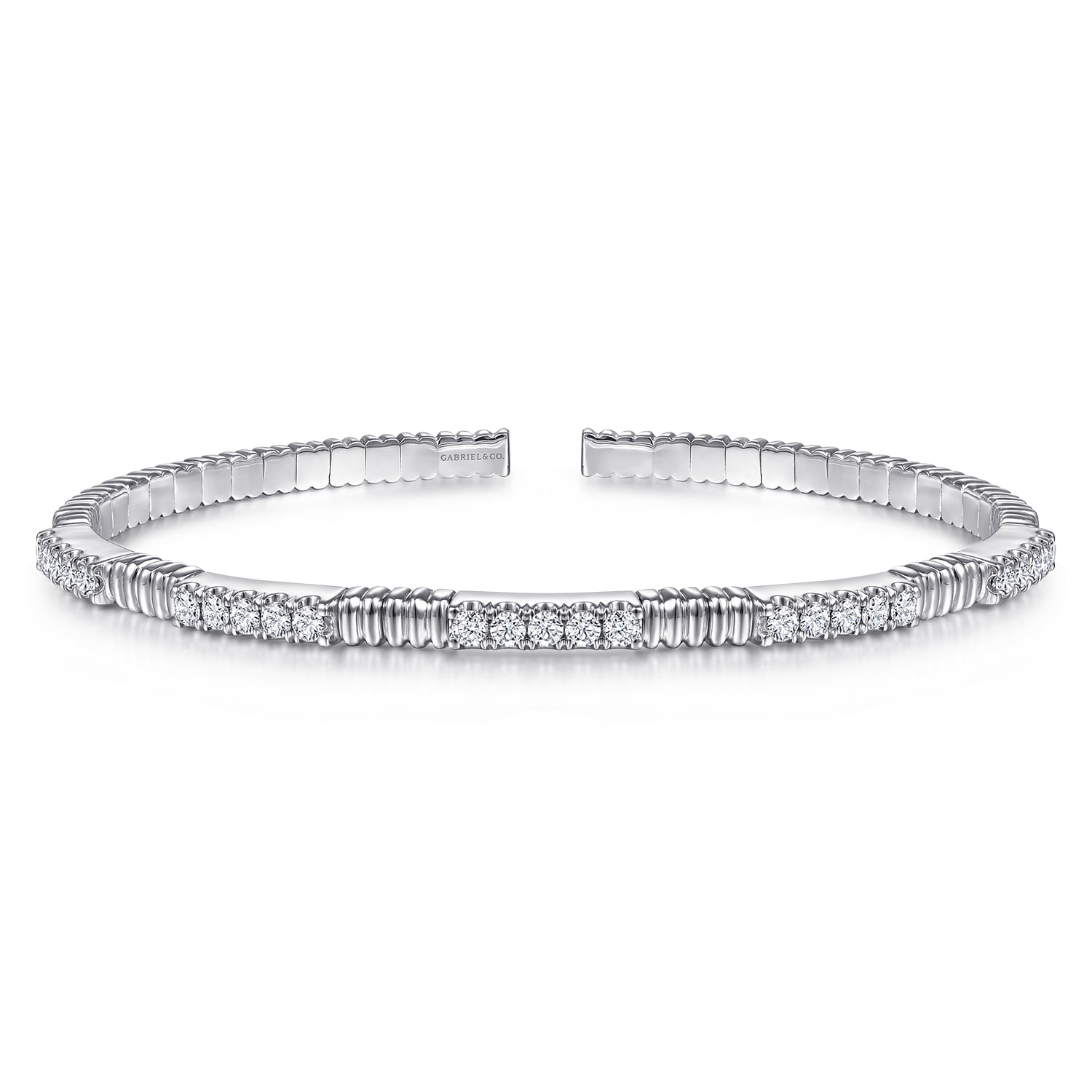 Diamond Station Cuff Bangle Bracelet