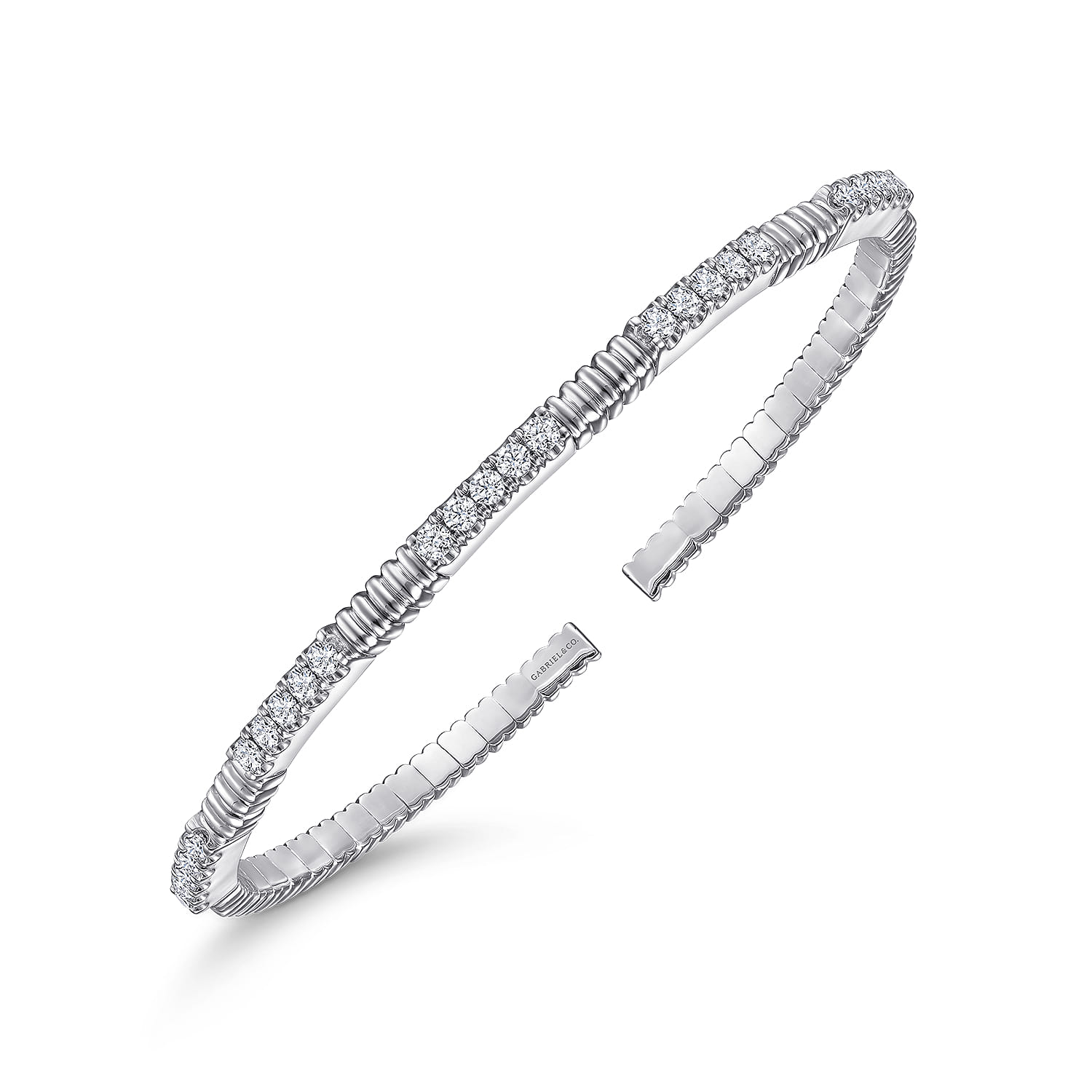 Diamond Bangle in 14K White Gold, photograph 2