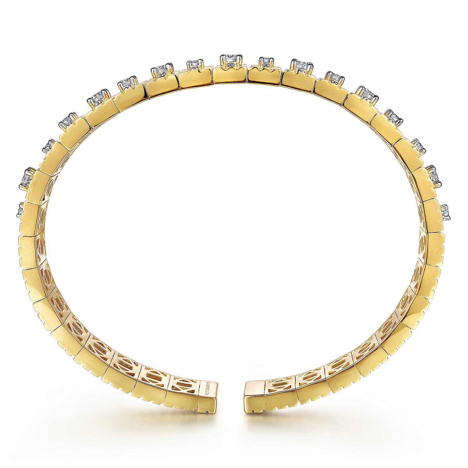 Contemporary Diamond Station Bangle in 18K Yellow Gold, photograph 3