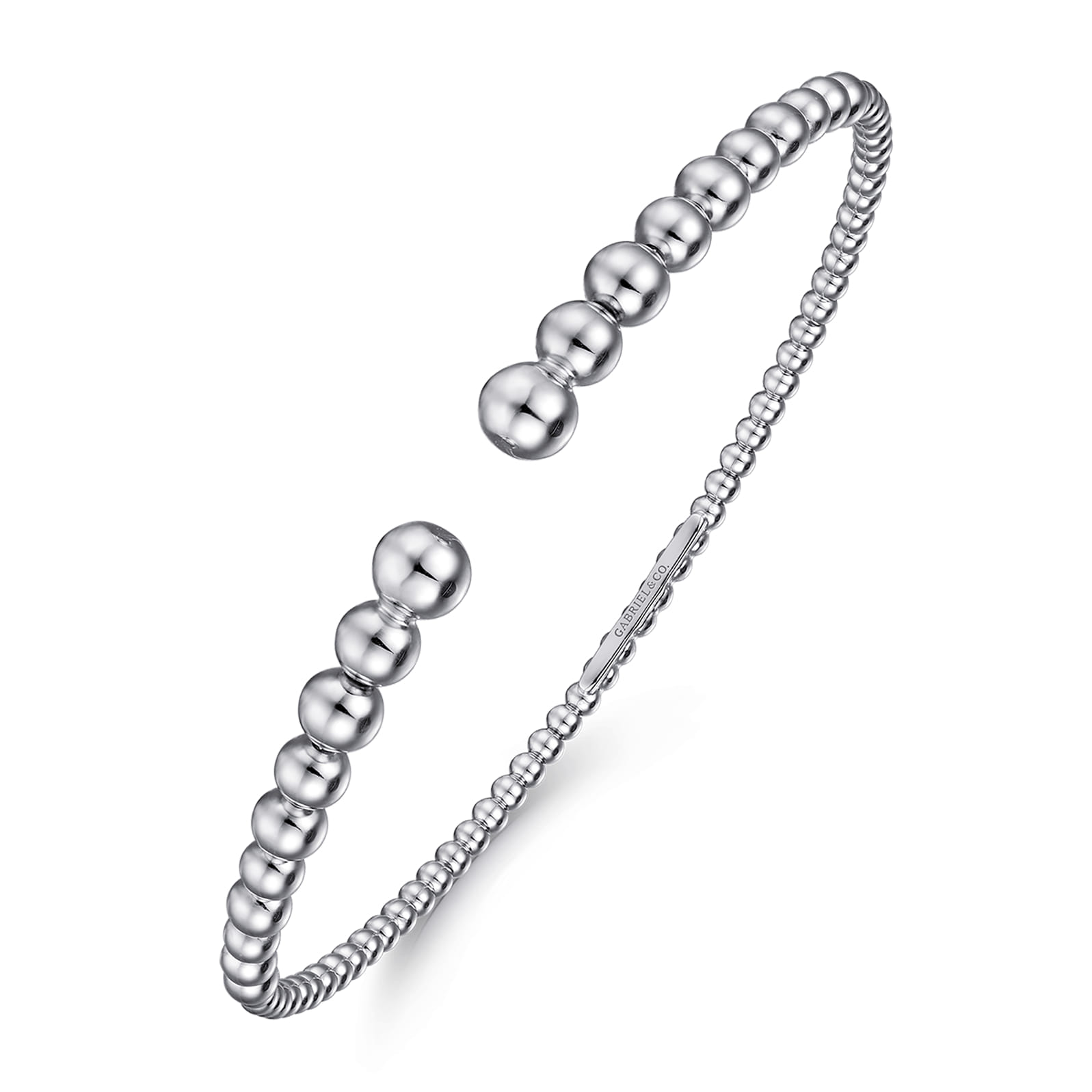 Bujukan Open Bangle in 14K White Gold, photograph 2