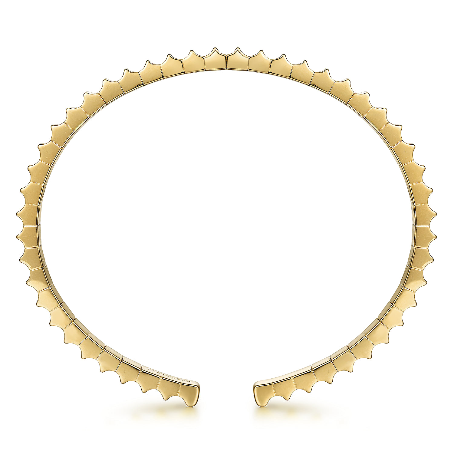 Textured Open Bangle in 14K Yellow Gold, photograph 3
