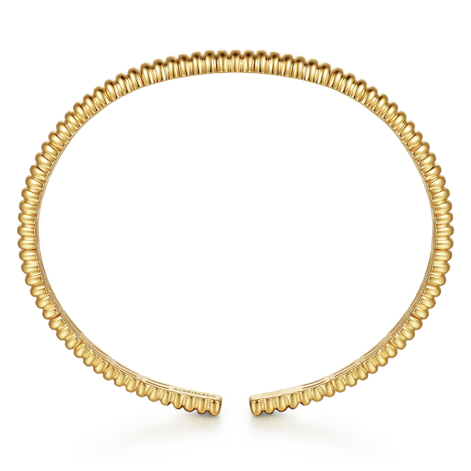 Shrimp Cuff Bangle Bracelet in 14K Yellow Gold, photograph 3