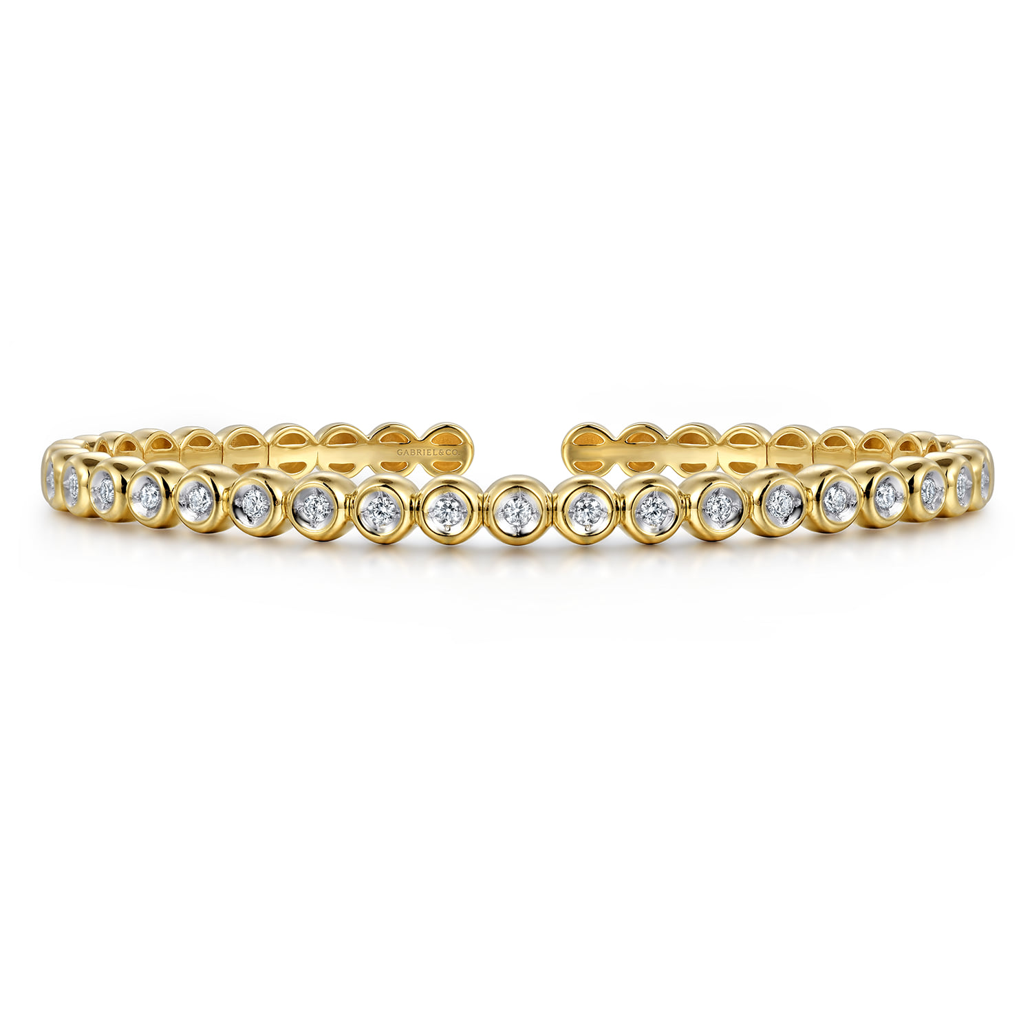 Diamond Station Cuff Bangle Bracelet