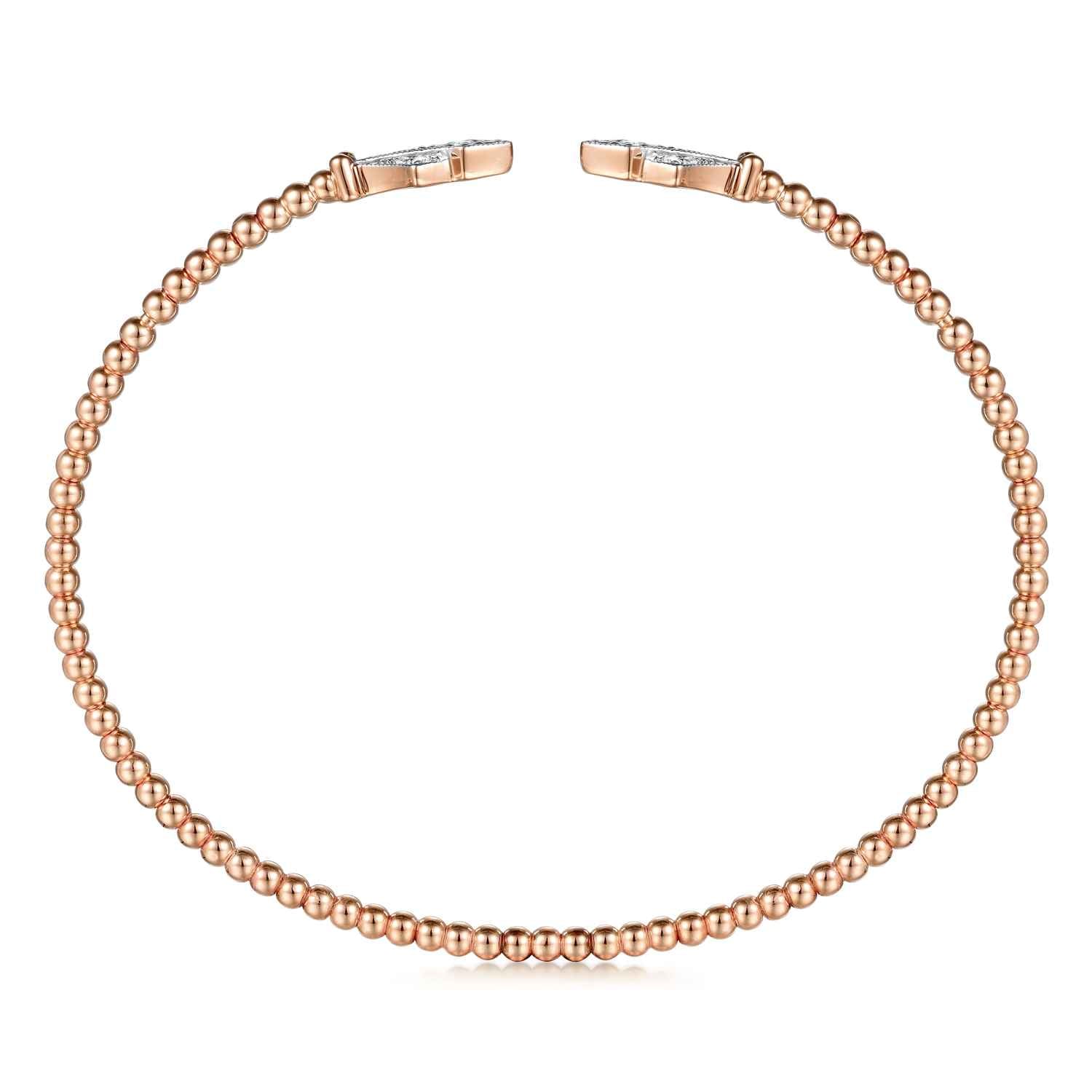 Bujukan Diamond Split Cuff in 14K Rose Gold, photograph 3