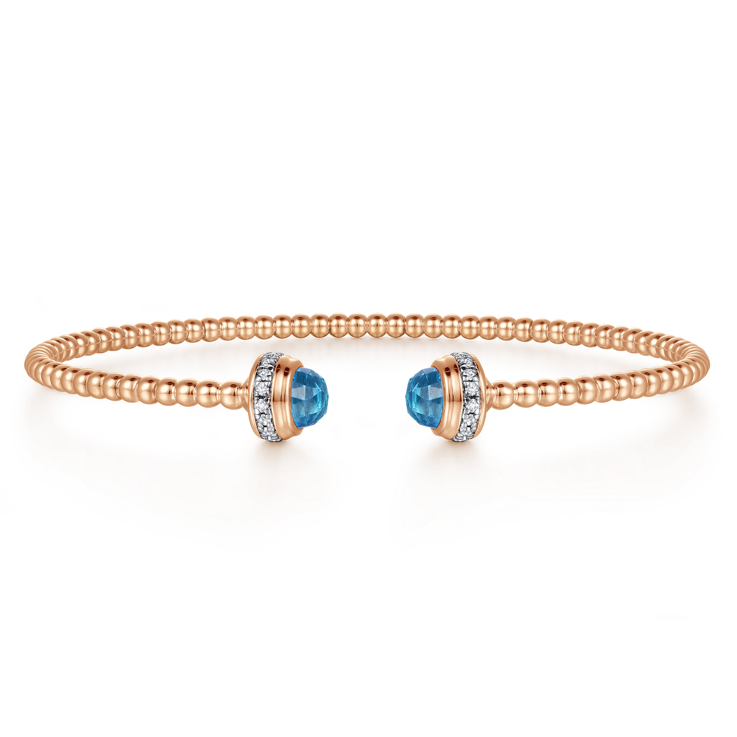 Diamond and Blue Topaz Bujukan Open Bangle