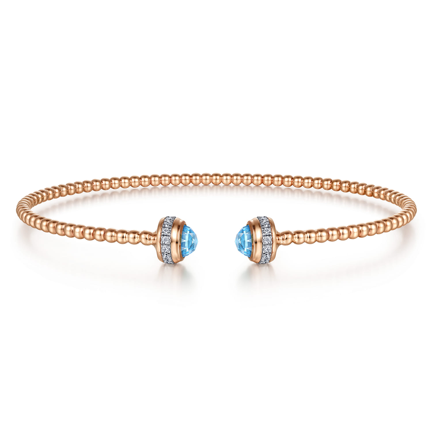 Diamond and Blue Topaz Bujukan Open Bangle