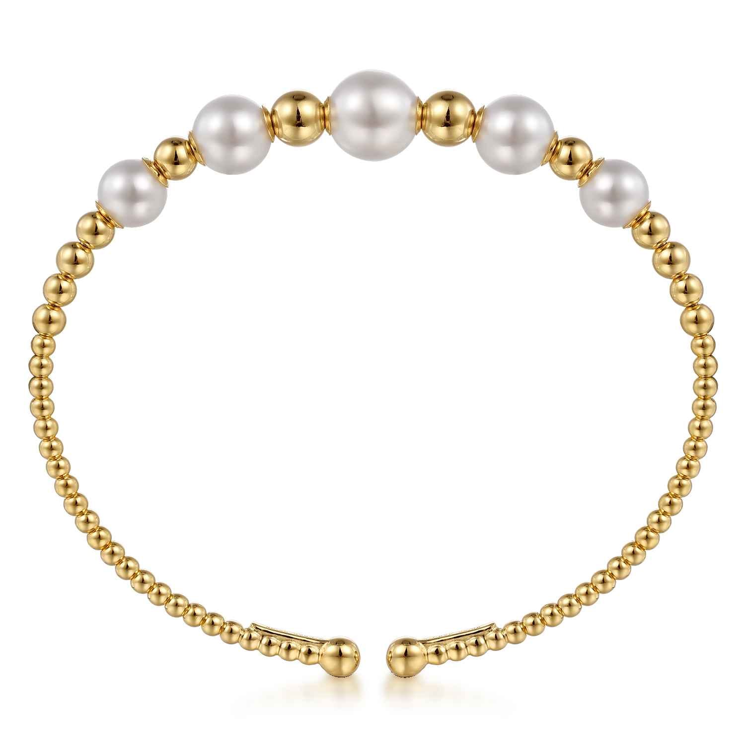 Pearl Bujukan Fashion Bangle in 14K Yellow Gold, photograph 3