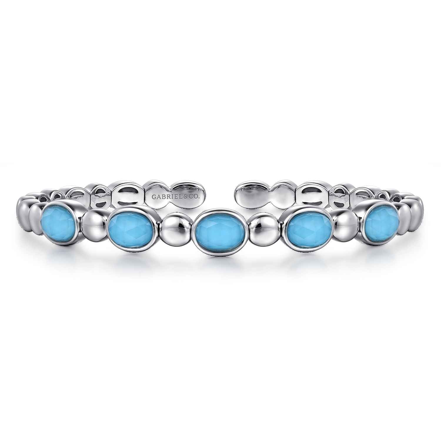 Rock Crystal Turquoise Bangle Bracelet