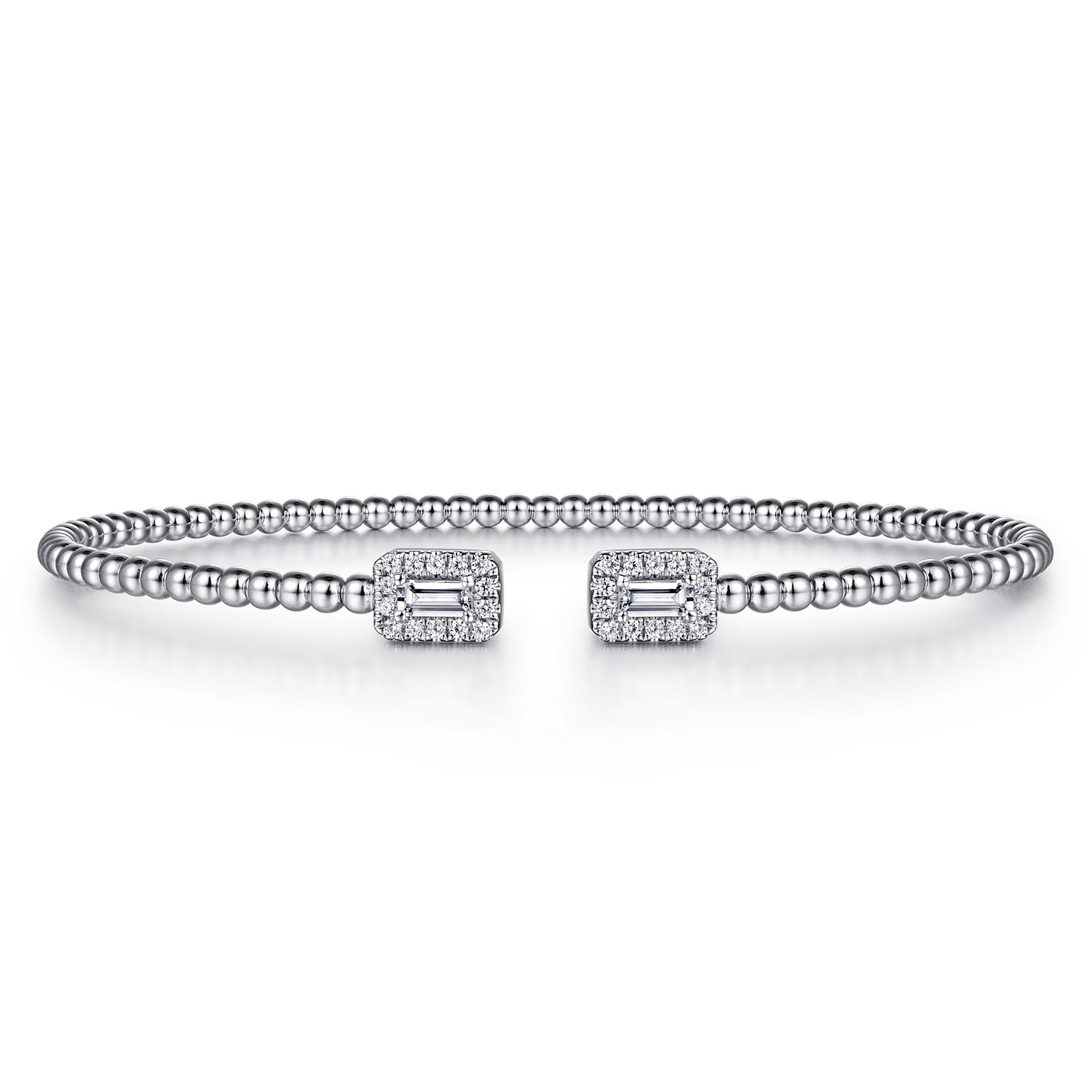 Bujukan Open Cuff Bracelet with Diamond Baguettes