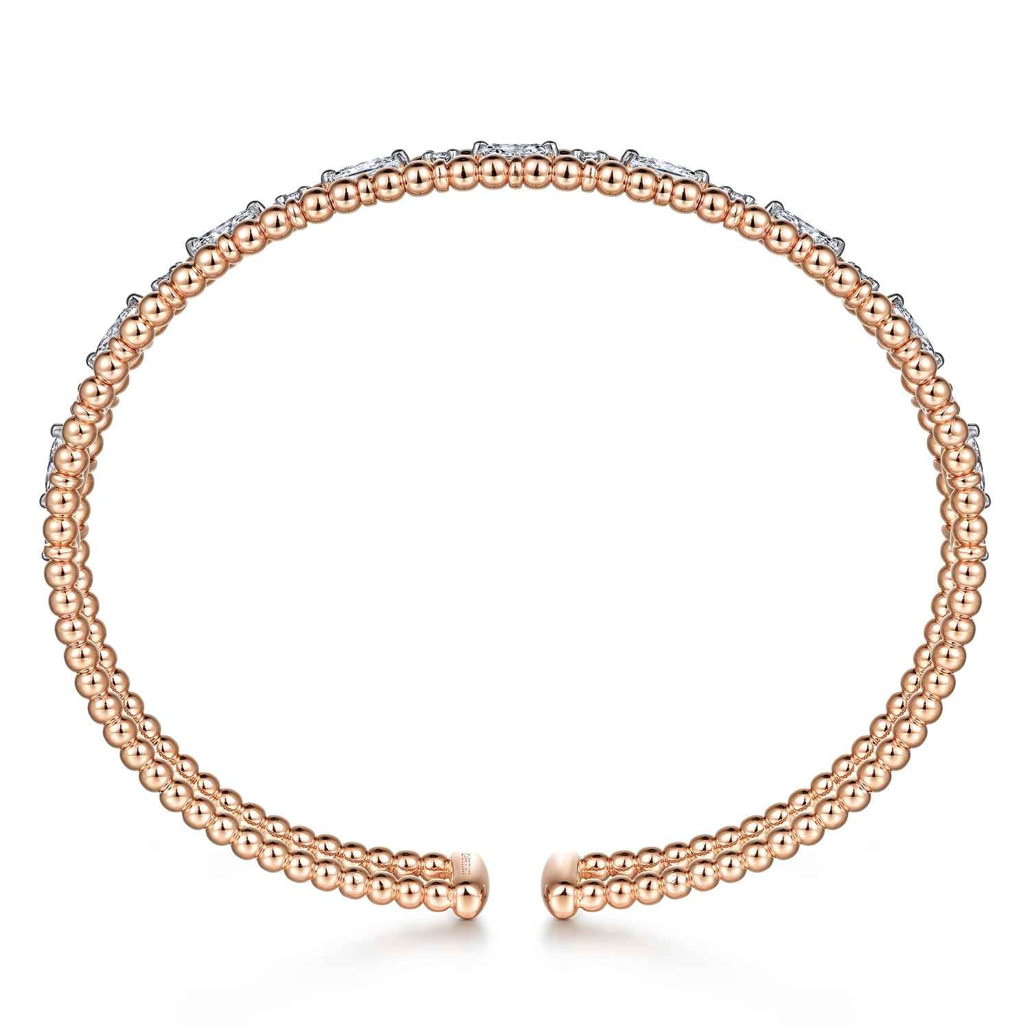 Bujukan Cuff Bracelet with and Diamonds in 14K Rose Gold, photograph 3