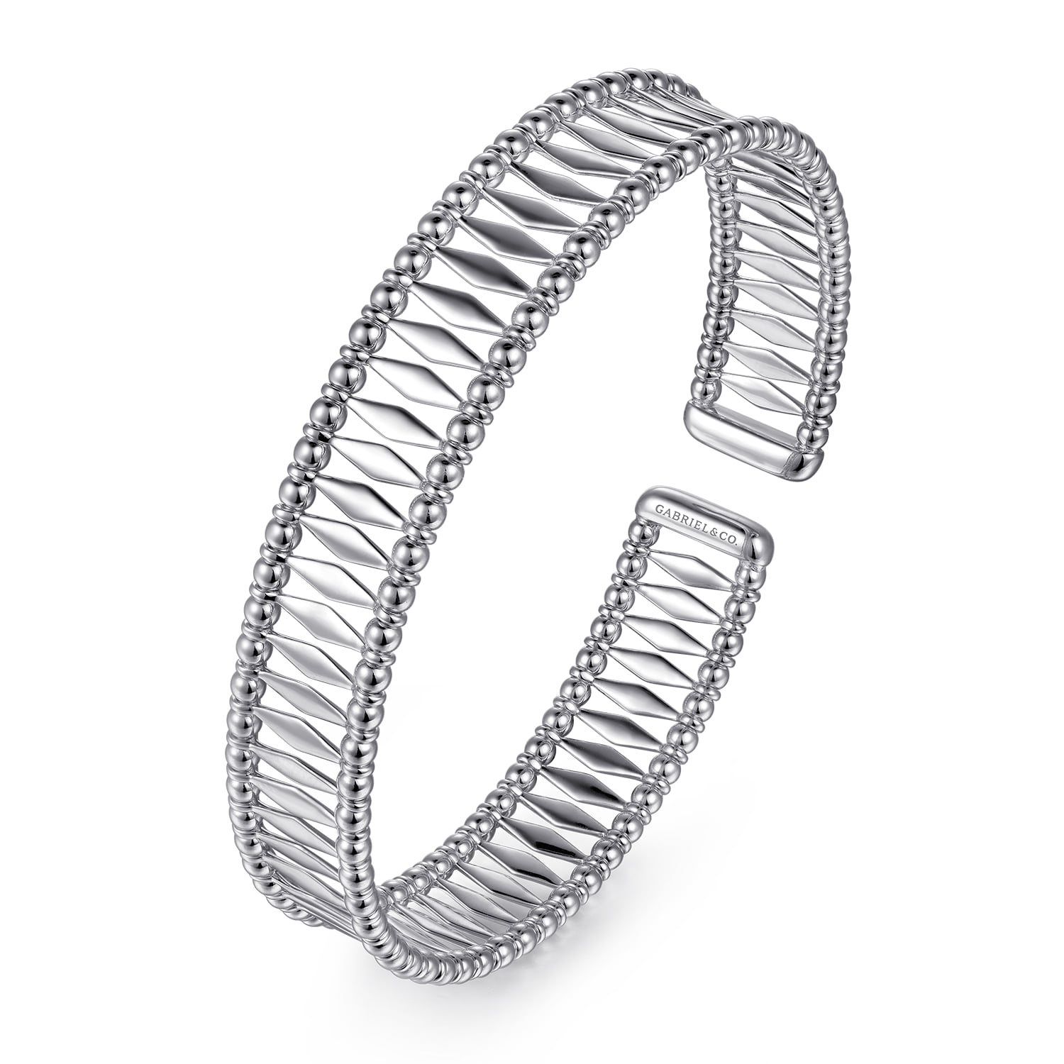 Bujukan Cuff Bracelet in 14K White Gold, photograph 2