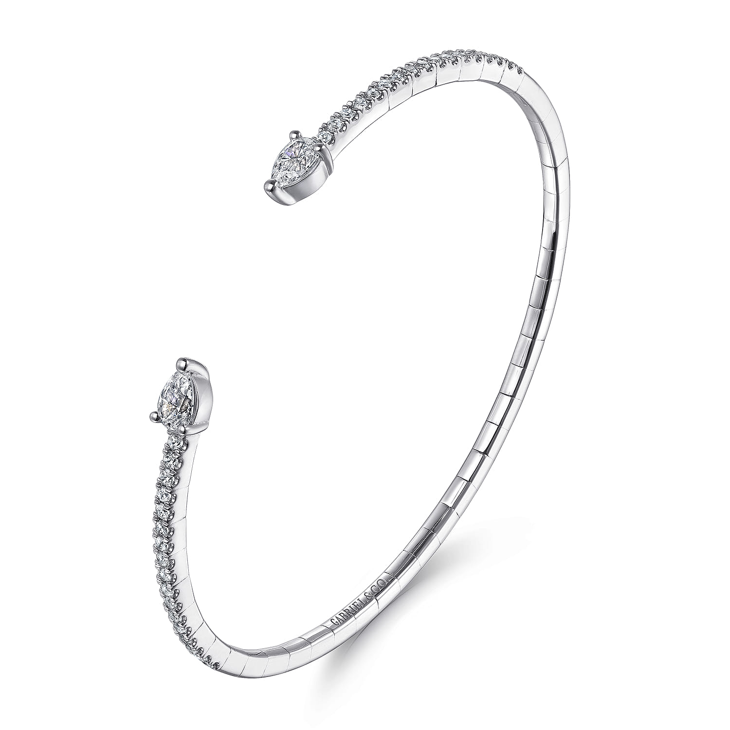 Arrow Diamond Cuff Bracelet in 14K White Gold, photograph 2