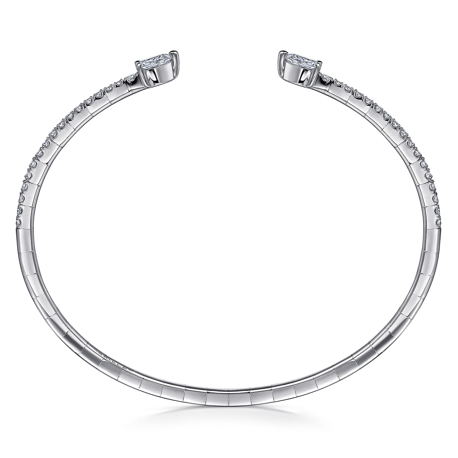 Arrow Diamond Cuff Bracelet in 14K White Gold, photograph 3